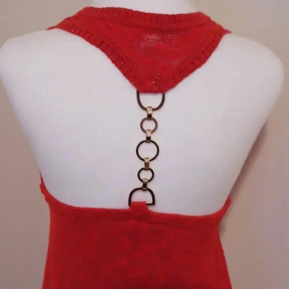 -- Cache Knitted red top with cute back